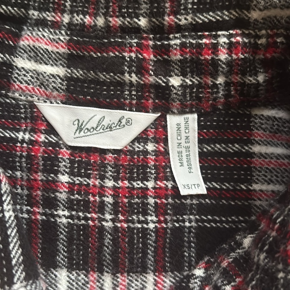 Woolrich | Red and Black Flannel Plaid Button Down Shirt Size XS - Picture 5 of 11